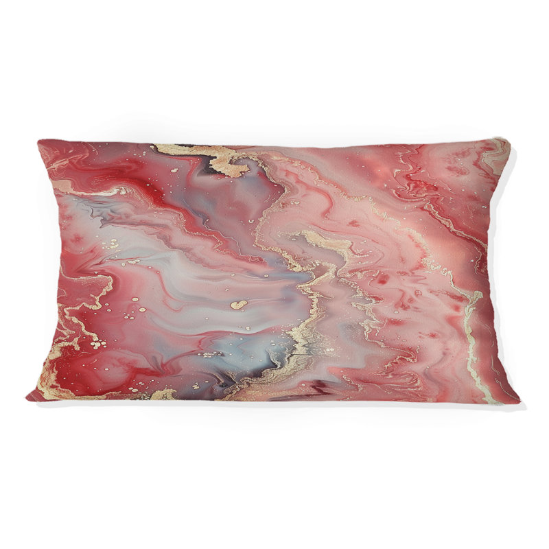 Coussin lombaire moderne rose et or rose II