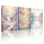 Abstrait pastel montagnes cascade forêt lac ciel reflets ensemble de 3 impressions d'art sur toile-360932165