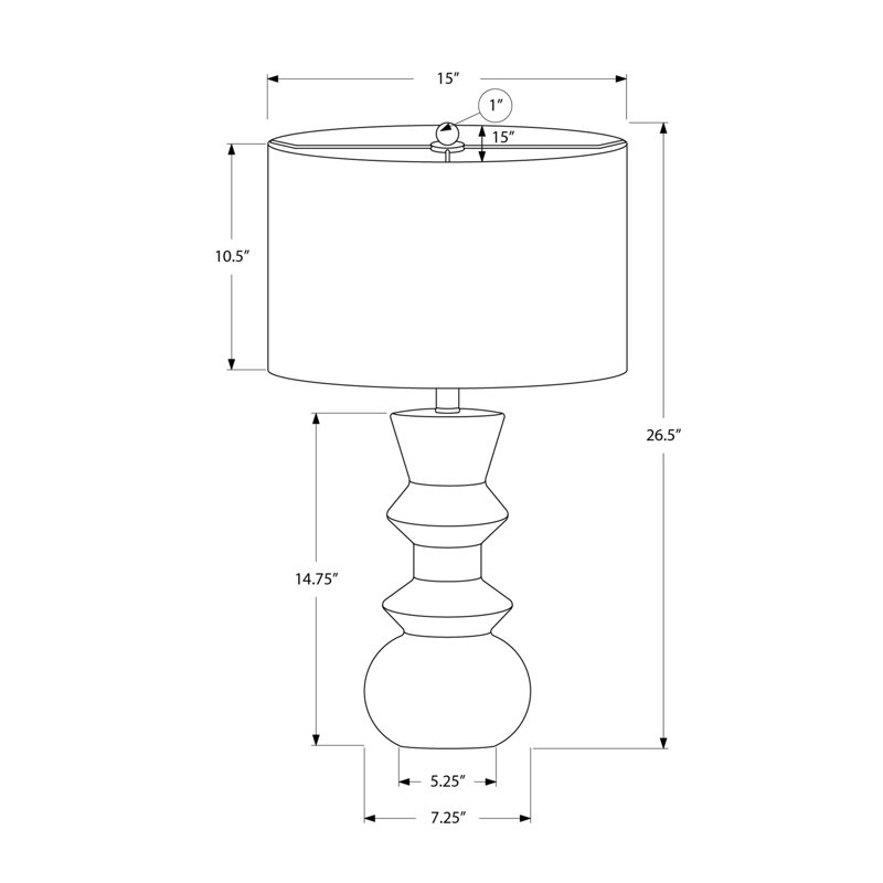 Lighting, 26 po, céramique, abat-jour, contemporain, Crème, crème