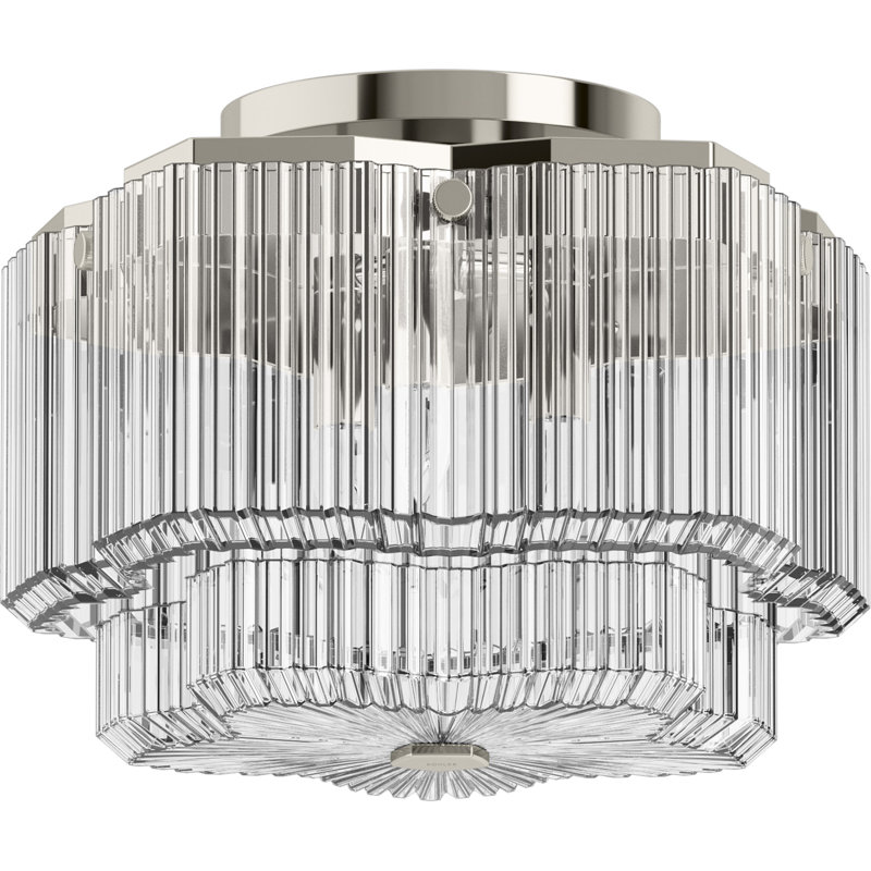 Occasion 3-Light Flush Mount, Polished Nickel