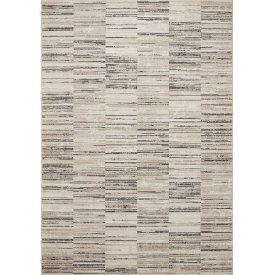 Tapis gris anthracite / sable Loloi Darby