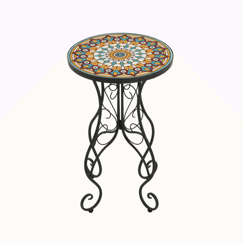 Round Ceramic Outdoor Side Table