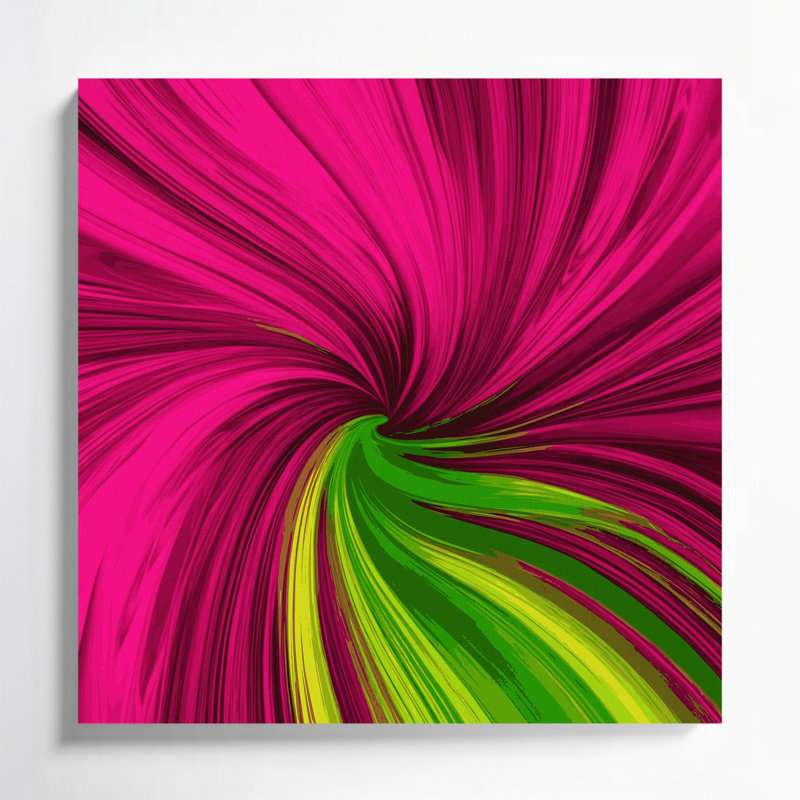 «Gradient Abstract 83», art mural sur toile rouge, H 16 po x l 16 po