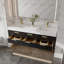 Meuble-lavabo mural de 60 po avec armoire en bois massif Melora, comptoir en pierre naturelle, tiroirs à fermeture en douceur et éclairage de designer DEL Melora-1251430800