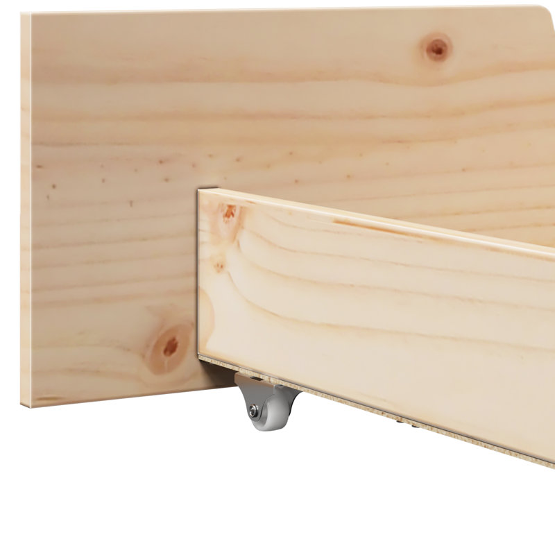 Bed Frame with Headboard Solid Pine Wood, Brown, Kingsize (5')