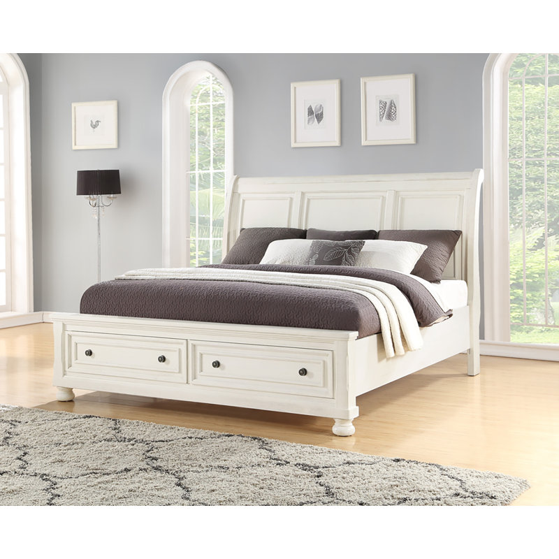 Kynsleigh Low Profile Storage Platform Bed, Queen, Oyster White