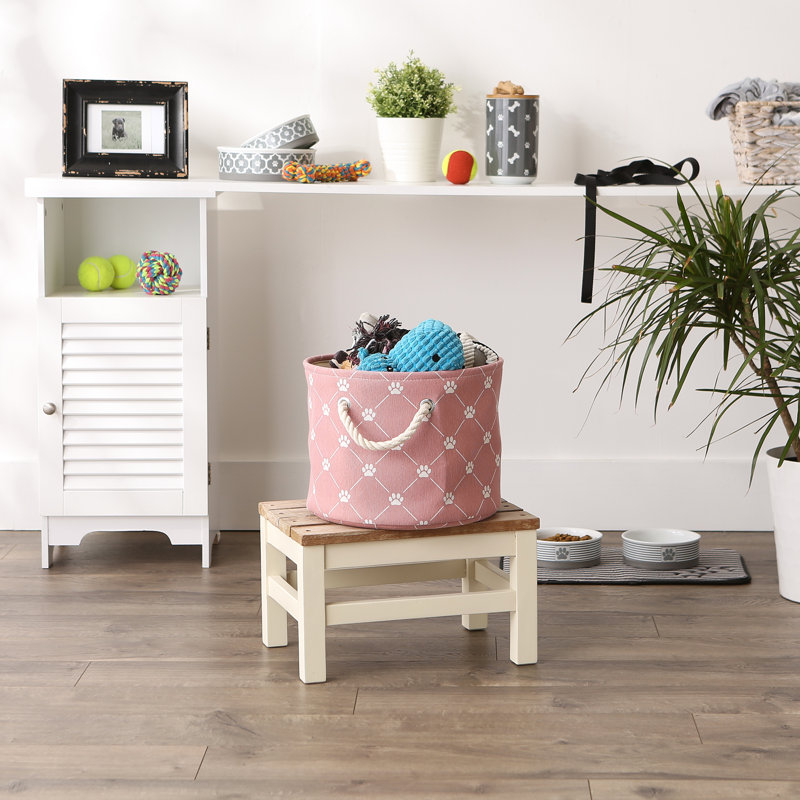 Longshore Tides Fabric Bin, Rose, 9" H x 12" W x 12" D