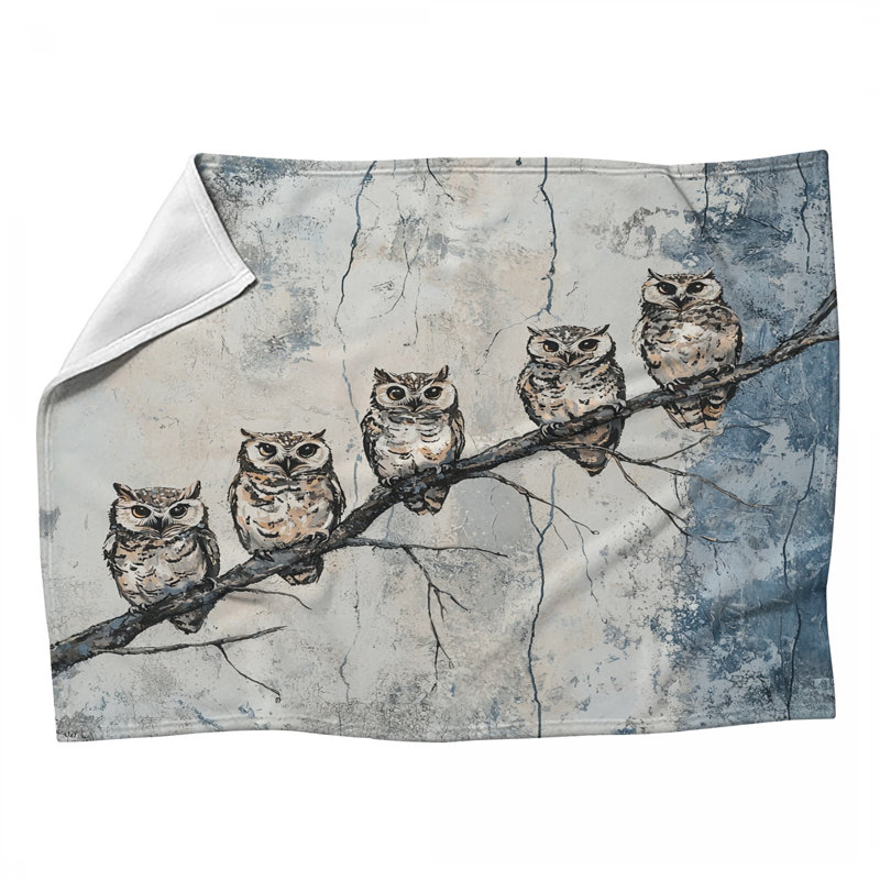 Jeté en laine Owls, L 80 po x l 60 po