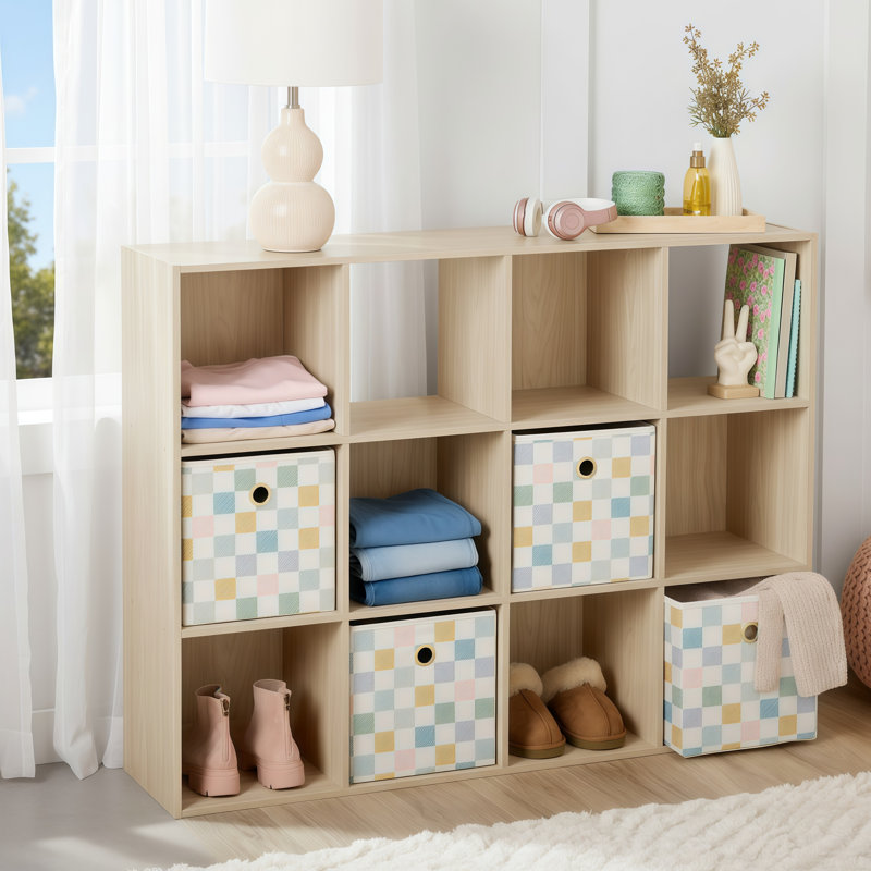 Étagère de rangement grande capacité 12 compartiments vert pin frais, Brun, (3 Shelves) 47.6" H x 35.6" W x 11.7" D