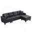 Ensemble de canapé modulaire pour salon avec méridienne en L, porte-gobelet et méridienne moderne à gauche ou à droite (noir)