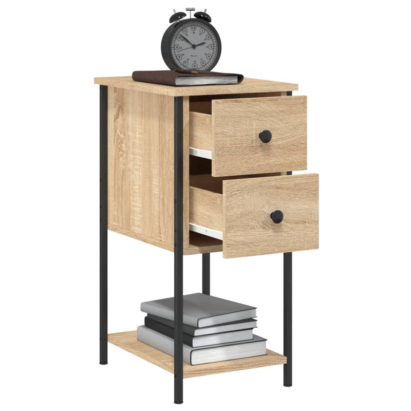 Eusden Bedside Cabinet 32x42x70 cm Engineered Wood, Sonoma Oak