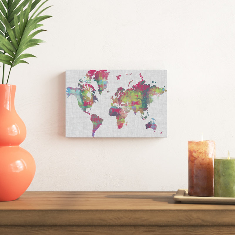 Impasto carte du monde, H 8 po x l 12 po x P 1,25 po