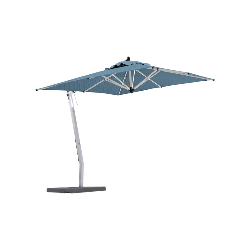 Picollo 10' Square Cantilever Umbrella, Paver Frame, Silver Gray