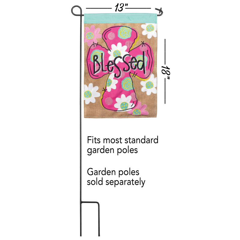 Drapeau de jardin en polyester 18 po x 13 po Alathia