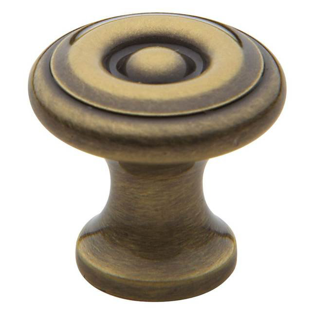 Colonial 1.25" Diameter Mushroom Knob, Satin Brass and Black
