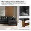 Canapé modulaire réversible Mid-Century en cuir véritable L 101 po Amando-1824188634