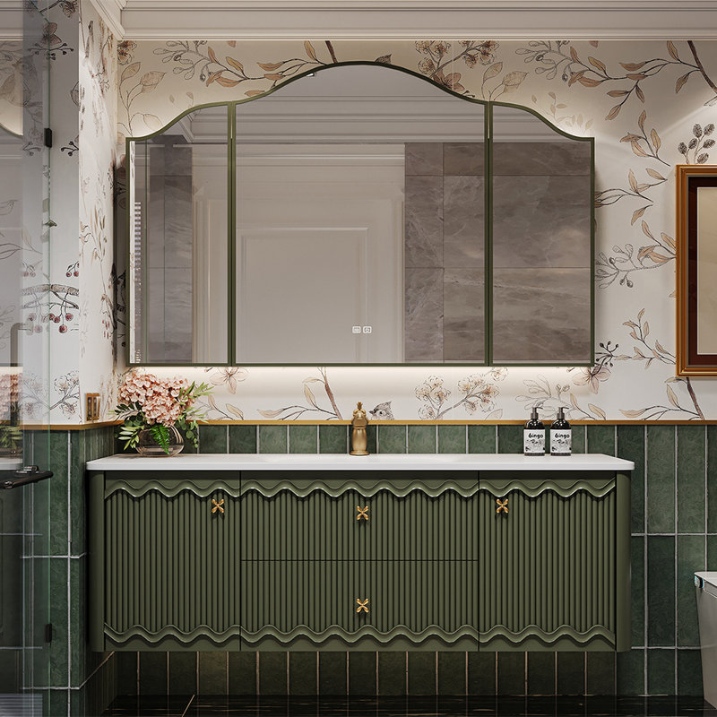 American retro-style bathroom cabinet., 51"