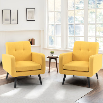 Chaise d'appoint rembourrée 29,75 po avec pieds en bois massif
