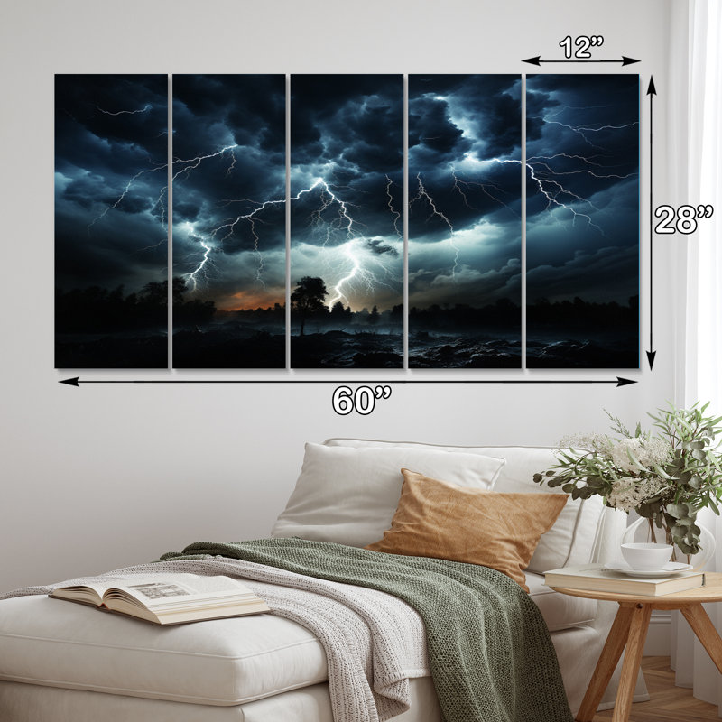 Stormy Skies - impression sur toile de paysages - 5 panneaux égaux