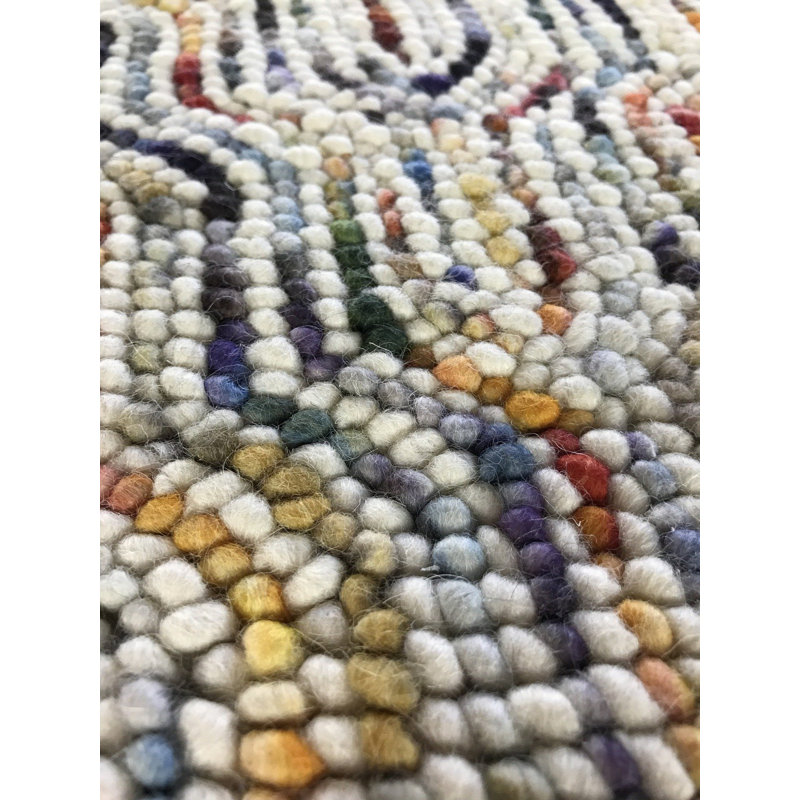 Wool Area Rug in Light Gray