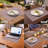 Brown Gold PVC Placemats Set of 8 Scratch Heat Resistant Washable Table Protectors for Christmas Decor-14851033