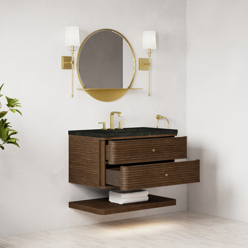 Allamari 36" W Single Vanity, Phantome Eclos, 8" Widespread, Sable Oak