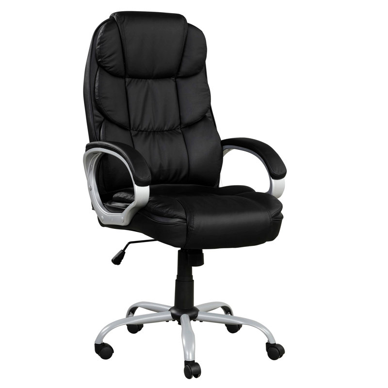 Chaise de bureau réglable en hauteur, chaise d'ordinateur pivotante avec roulettes
