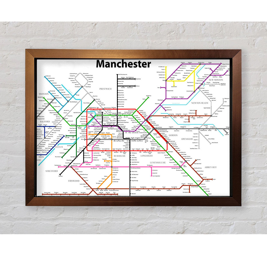 Manchester Pub Tube Map - Drucken