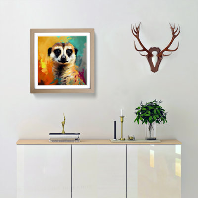 Meerkat Gestural Art - Framed Print