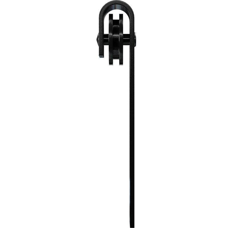 Ensemble de quincaillerie de porte de grange simple standard Premium J-Strap Roller Hanger, Noir