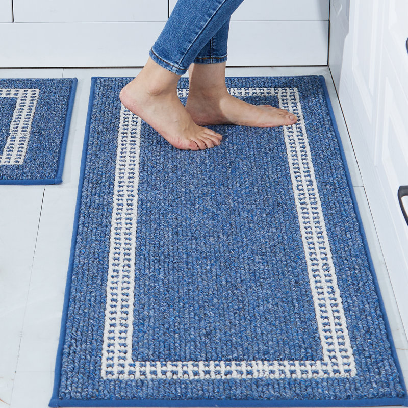 Xamiera Washable Kitchen Mat (Set of 2), Blue