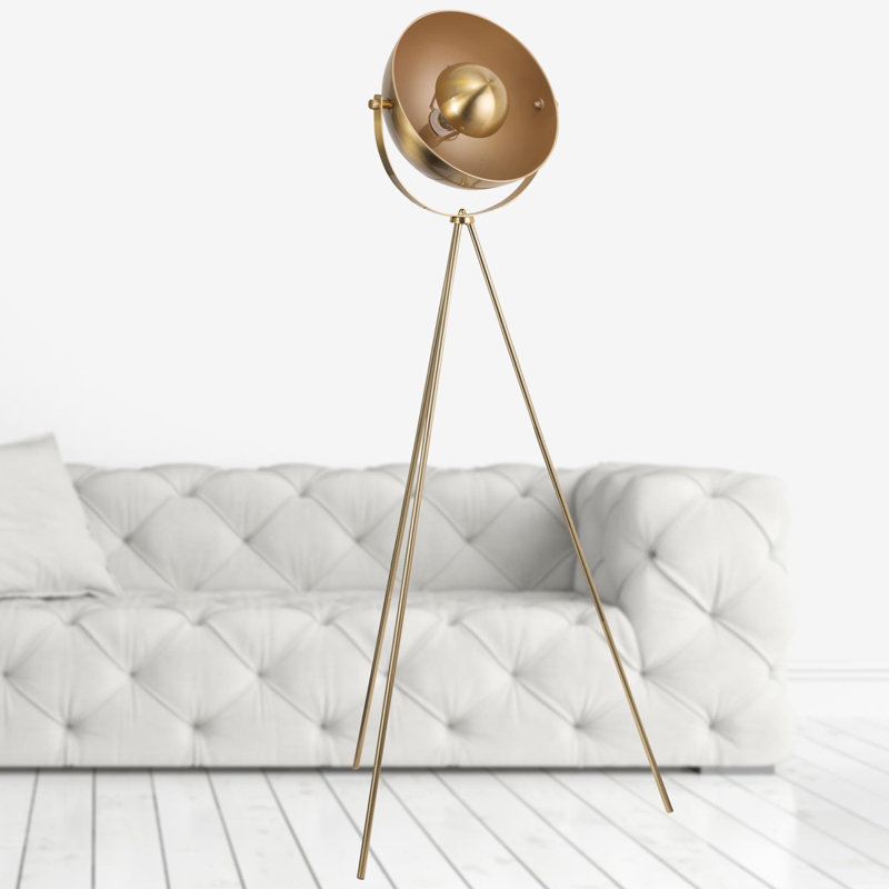 Mallen 150cm Tripod Floor Lamp, Satin Brass