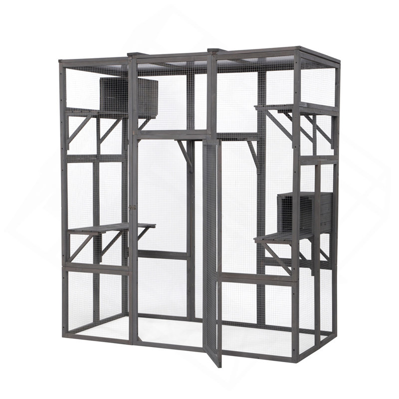 Très grande cage à chat - Gris