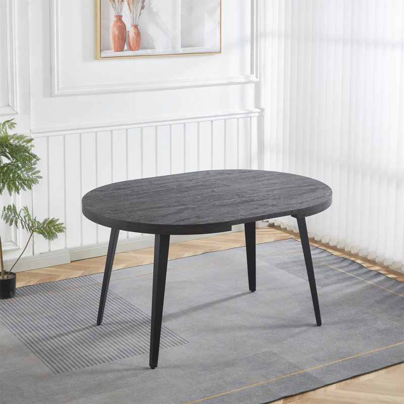 Extendable Table Only The Table, No Chairs., Black, Black