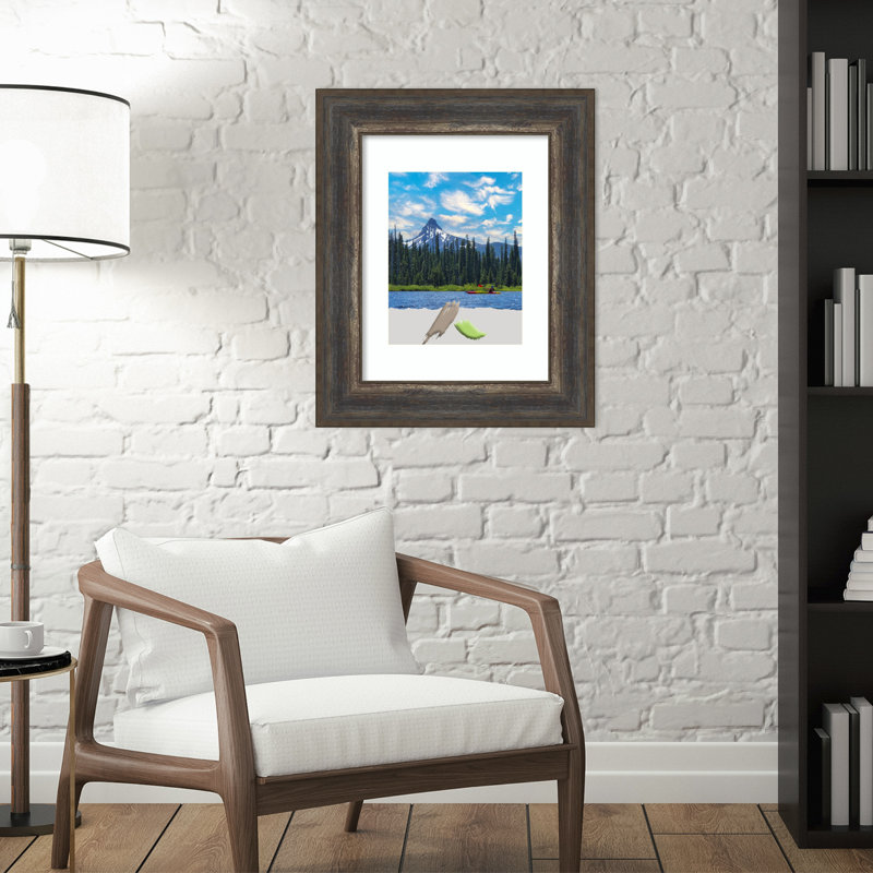 Claritha Picture Frame with Mat, Brown, 11" x 14"