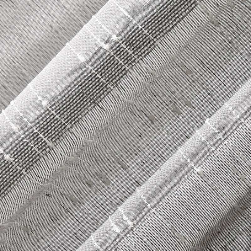 Gray Sheer Linen Blend Rod Pocket Curtain Panel