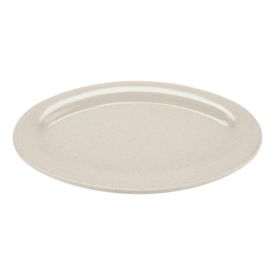 Plat de service ovale en mélamine GET OP-115-IR, 11,5 po x 8 po, Ironstone (ensemble de 12)