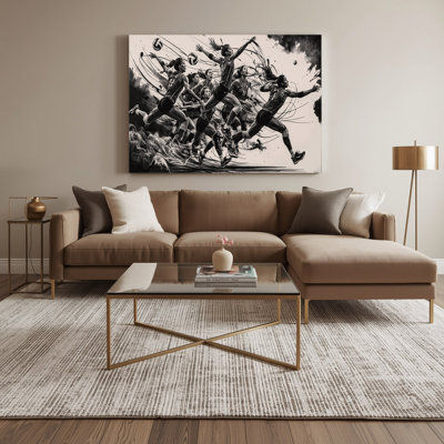 Sports Volleyball Gray Canvas Wall Art