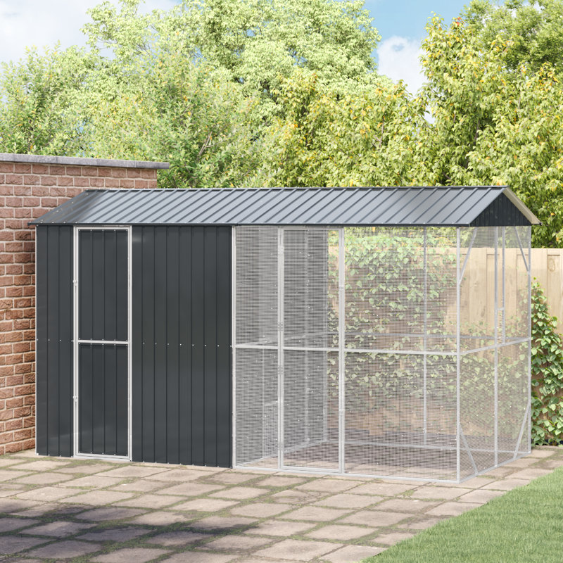 Cage à oiseaux vidaXL anthracite 169,29 x 81,89 x 97,24 po, H 247 po x l 430 po x P 208 po