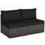 Ensemble de conversation pour canapé modulaire en rotin de 2 pièces avec coussin noir Ebern Designs