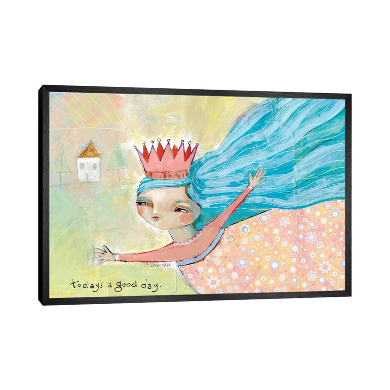 Good Day 1 Piece Painting on Canvas, 45.72cm H x 66.04cm W x 3.81cm D, Black Framed