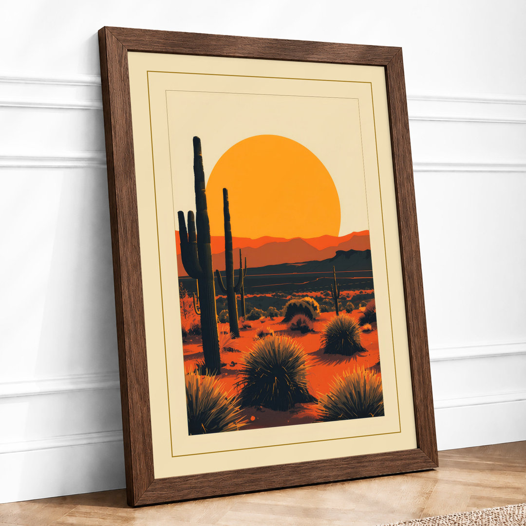 Desert at Sunset Rustic - Framed Print