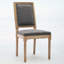 Ensemble de chaises de salle à manger de style français, structure en bois finement sculptée, revêtement en lin et dossier en rotin, gris-134641755