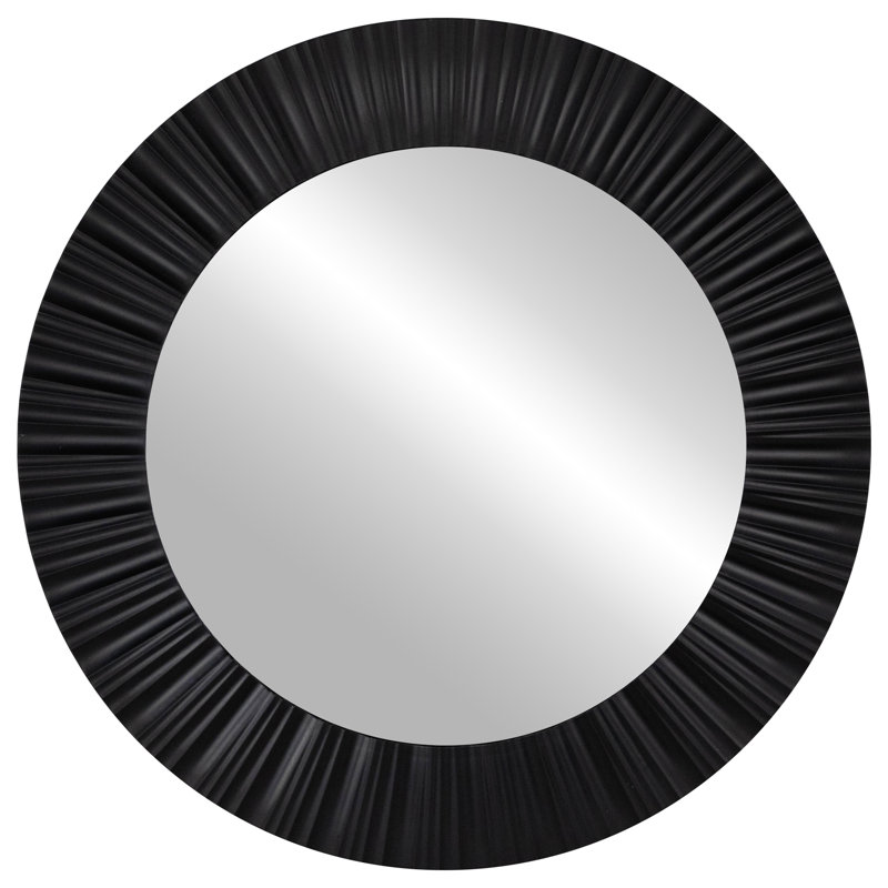 Sophisticated Gold Fluted 22" Round Wall Mirror