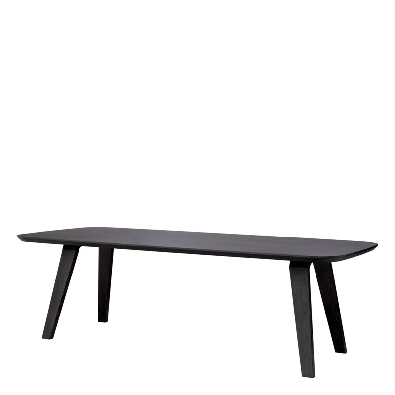 Dining Table Glover Natural Oak Veneer - Top, Black
