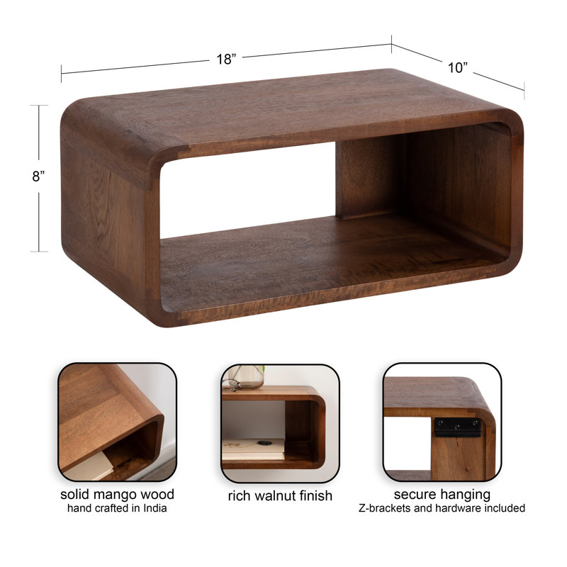 Wood Floating Side Table