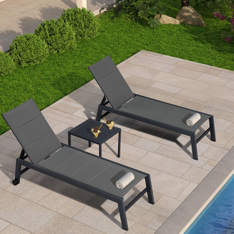 163cm Long Reclining Single Chaise, Grey