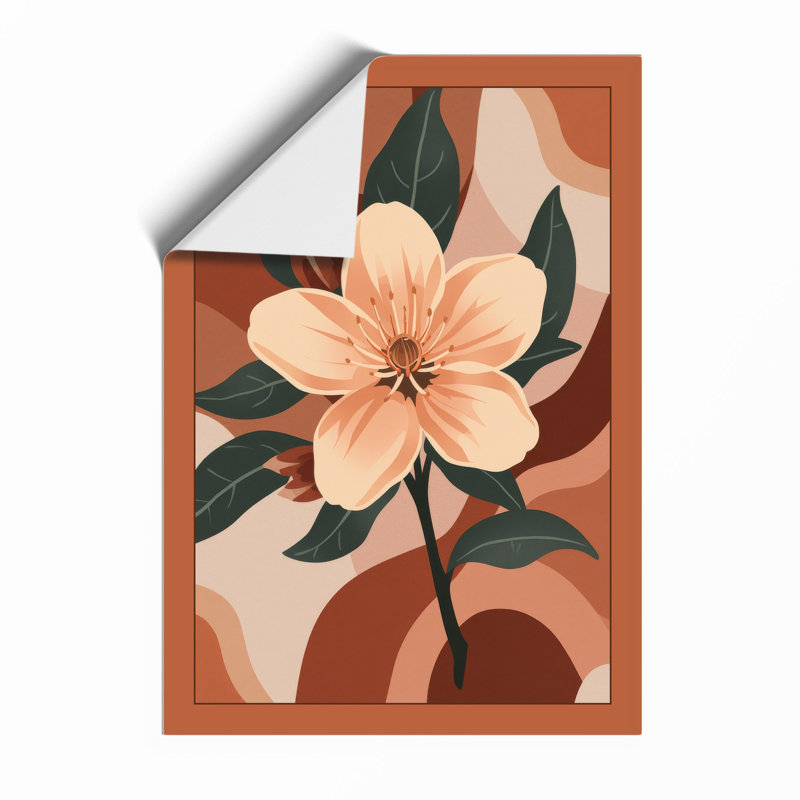 Peachy Bloom Botanical - Framed Print, A3 - 42.0 x 29.7 cm, Unframed