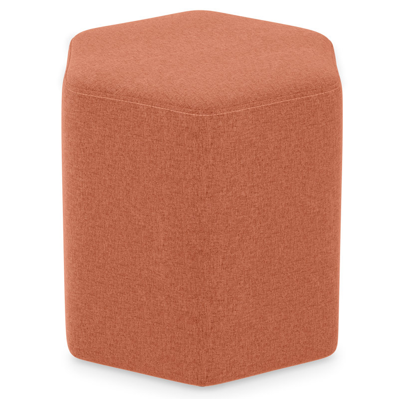 Repose-pieds hexagonal rembourré l 16 po Brock, Orange