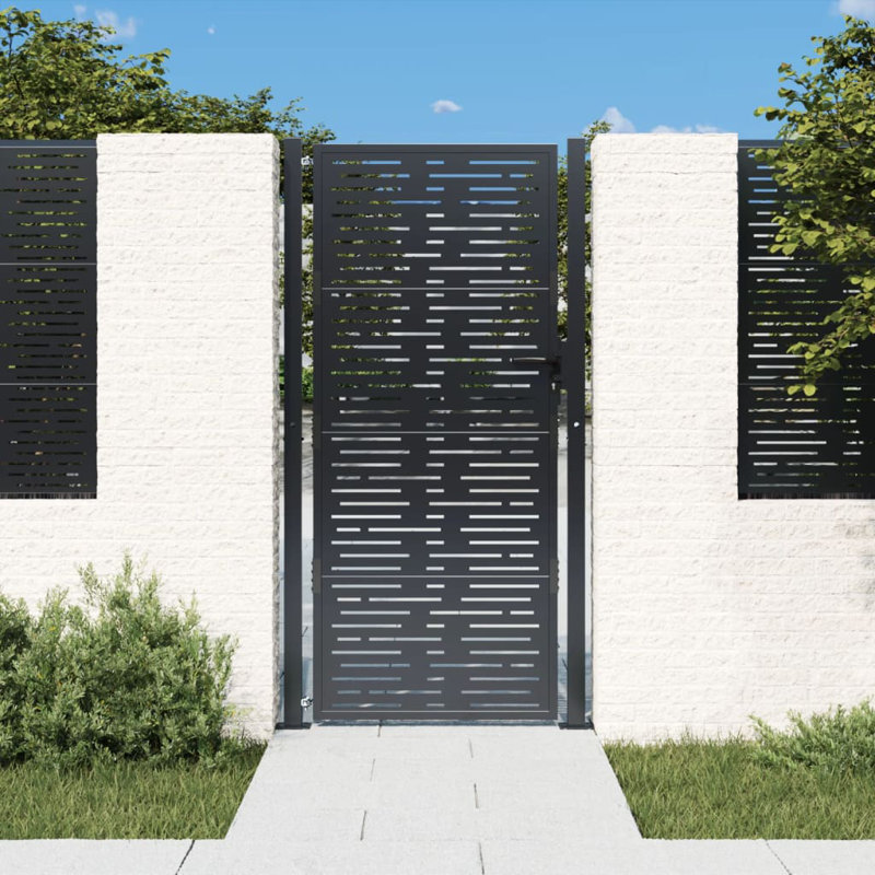 Barrière de jardin en acier vidaXL anthracite 105 x 180 cm